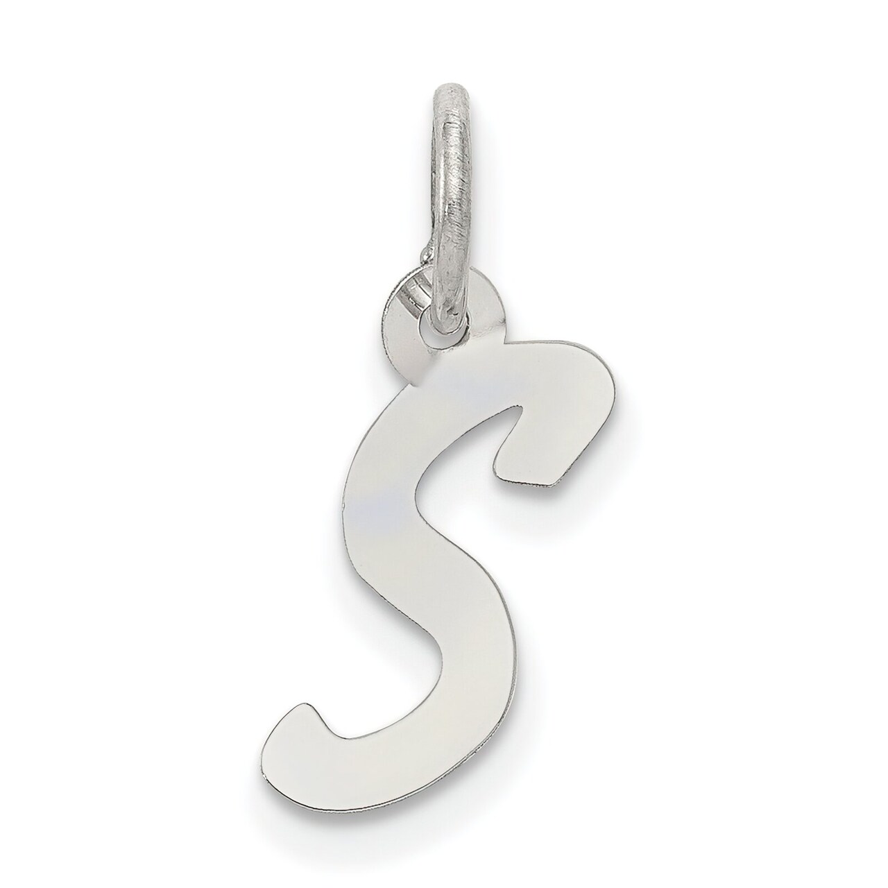 Sterling Silver Small Initial Letter S Charm Pendant Jewerly 19mm x 8mm